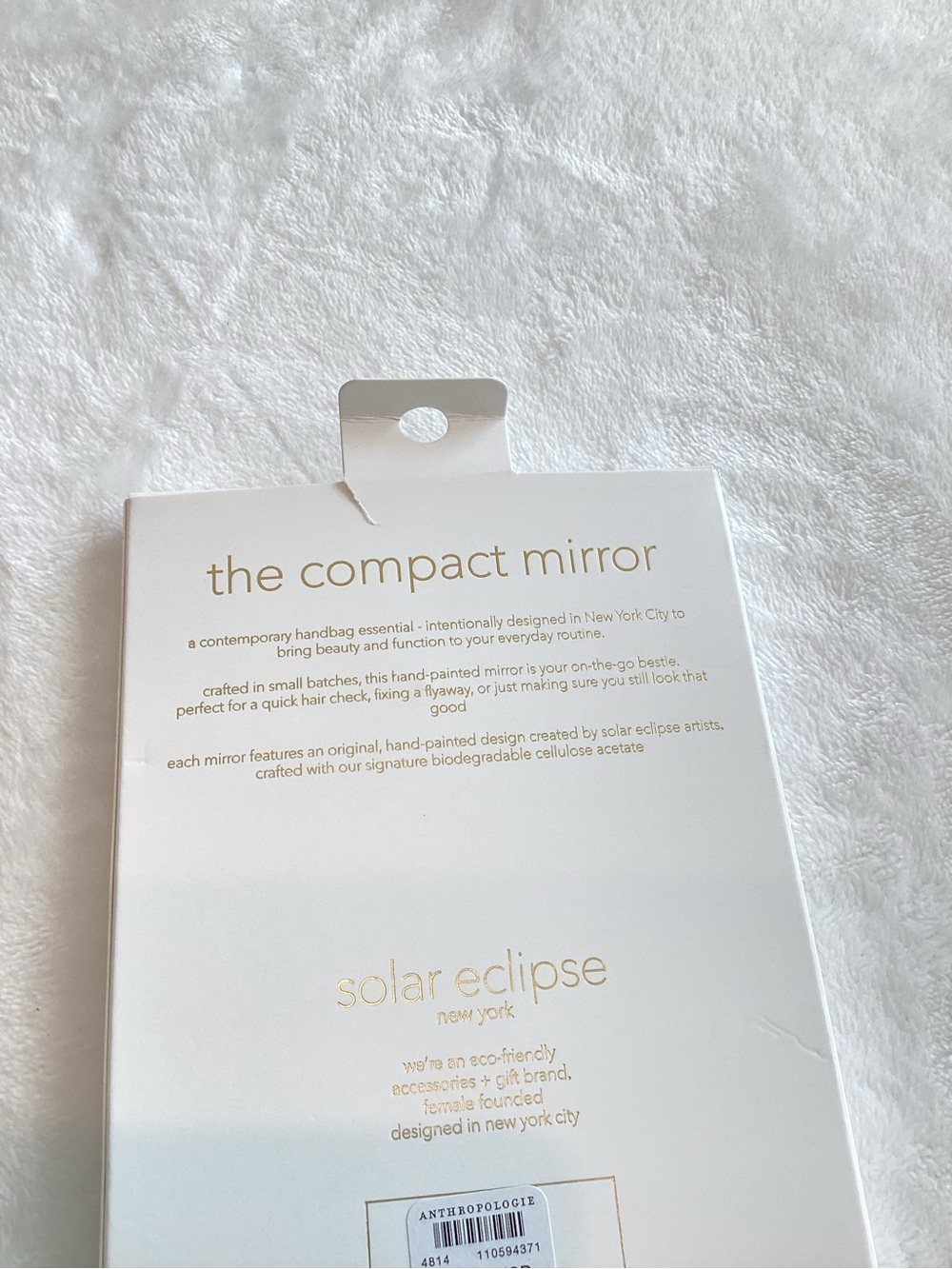 🪞Anthropologie Handpainted Compact Mirror Solar Eclipse New Swan Mirror - Picture 5 of 6